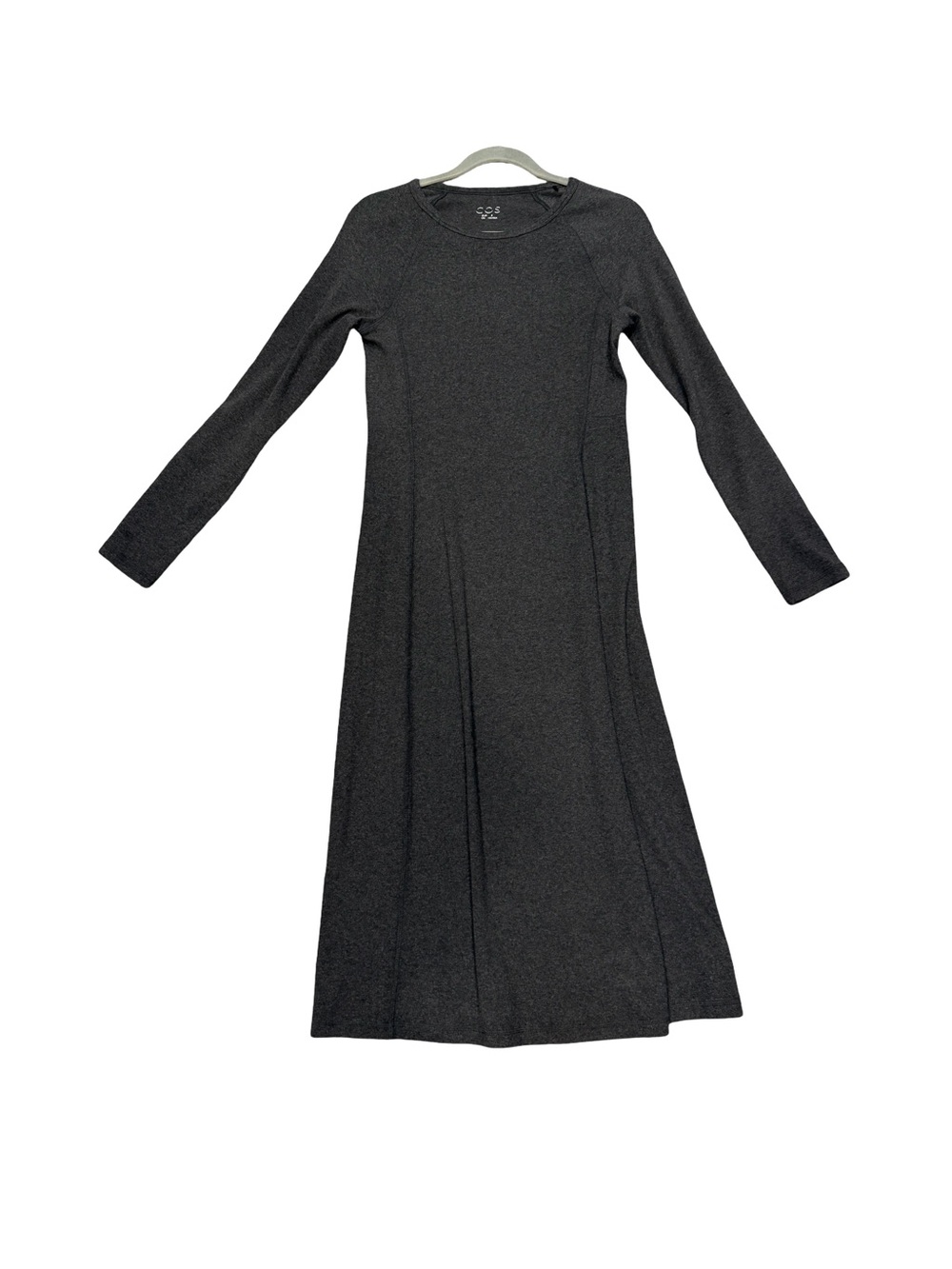 COS Charcoal Black Long-Sleeve Knit Maxi Dress